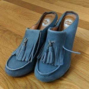 Leather blue slip-on